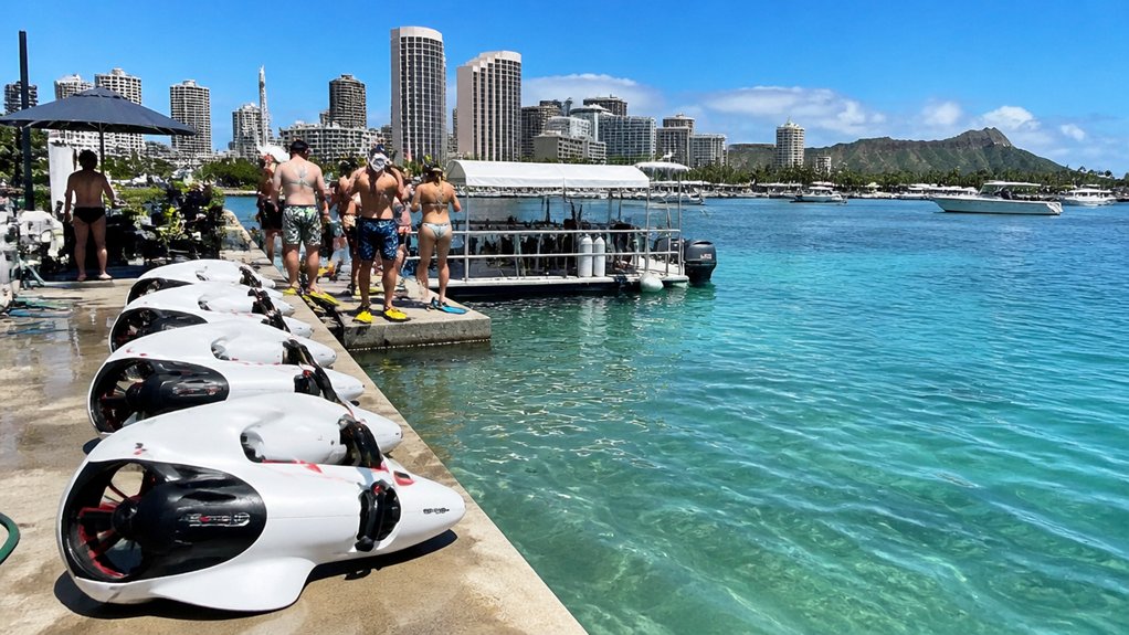 guided catamaran sea scooter tour