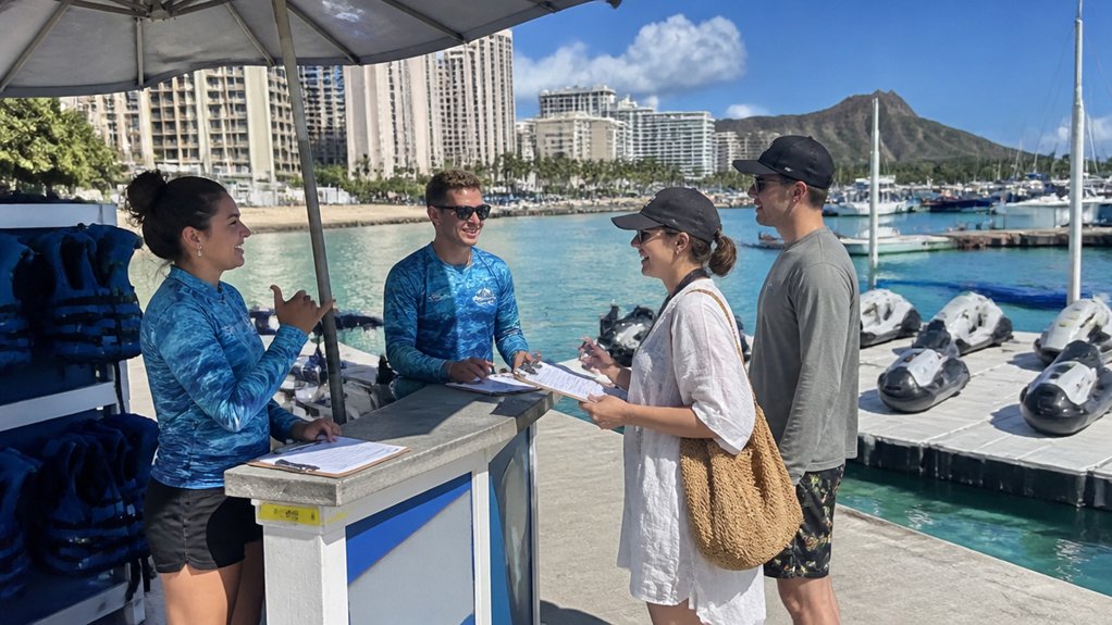 organized check in for sea scooters