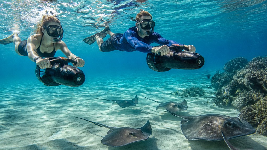 spotting rays on oahu sea scooter